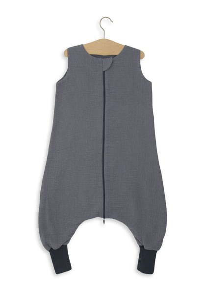 Muslin Baby Sleeping Bag with Legs – Anthracite - Kindeco