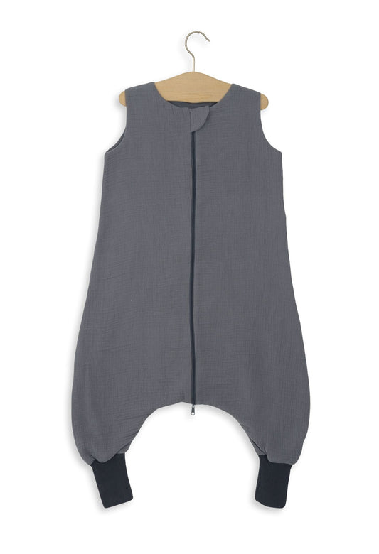 Muslin Baby Sleeping Bag with Legs – Anthracite - Kindeco