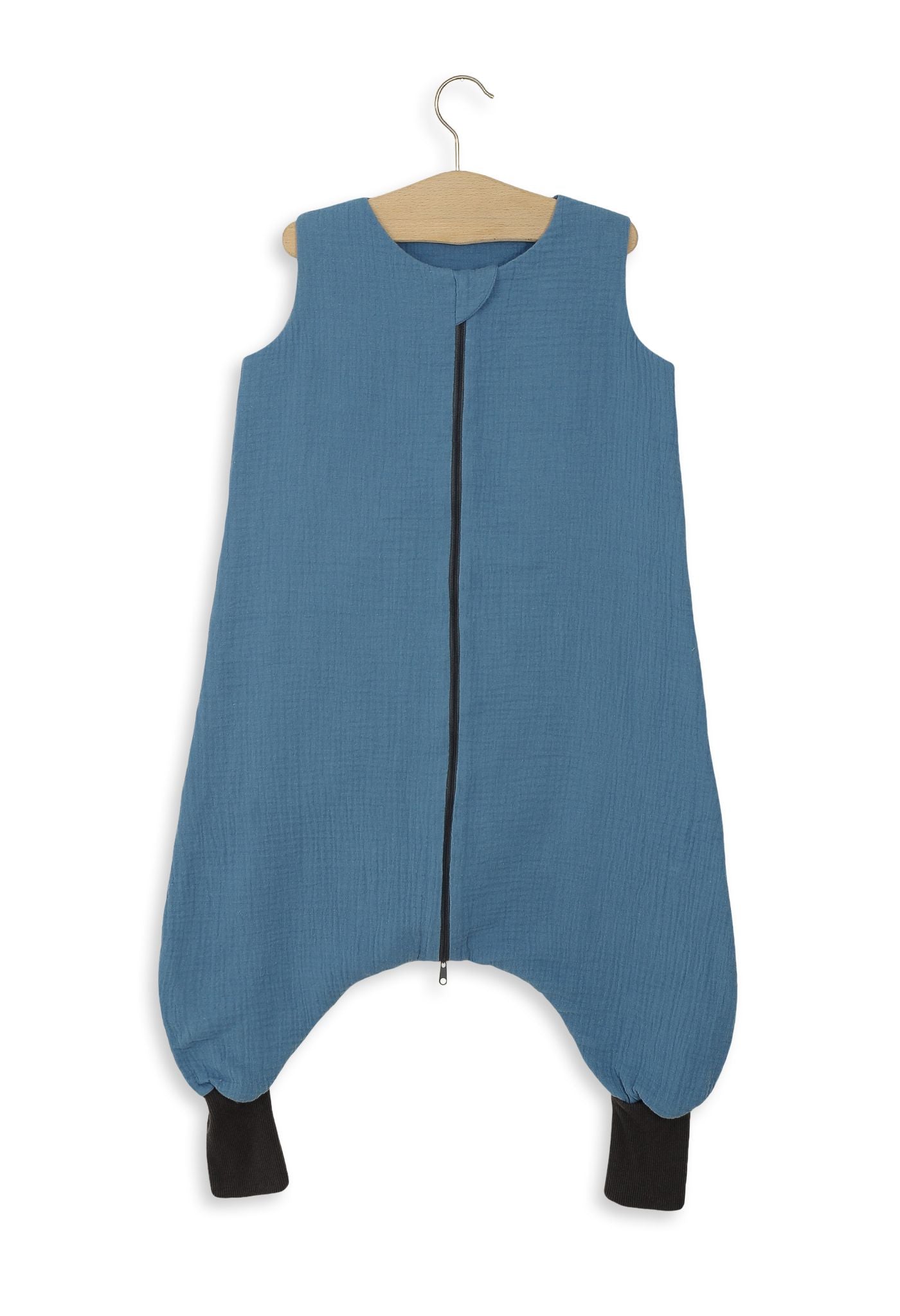Muslin Baby Sleeping Bag with Legs – Pastel Blue - Kindeco