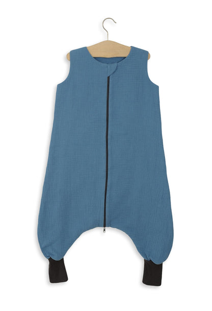 Muslin Baby Sleeping Bag with Legs – Pastel Blue - Kindeco