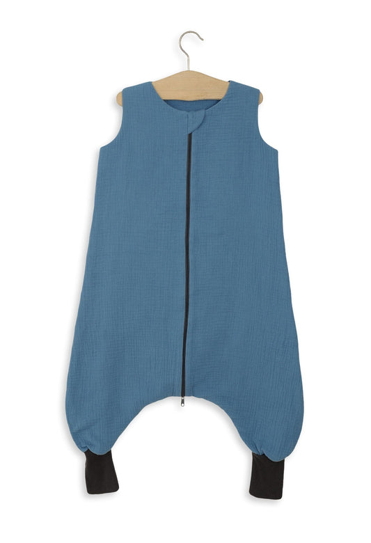 Muslin Baby Sleeping Bag with Legs – Pastel Blue - Kindeco