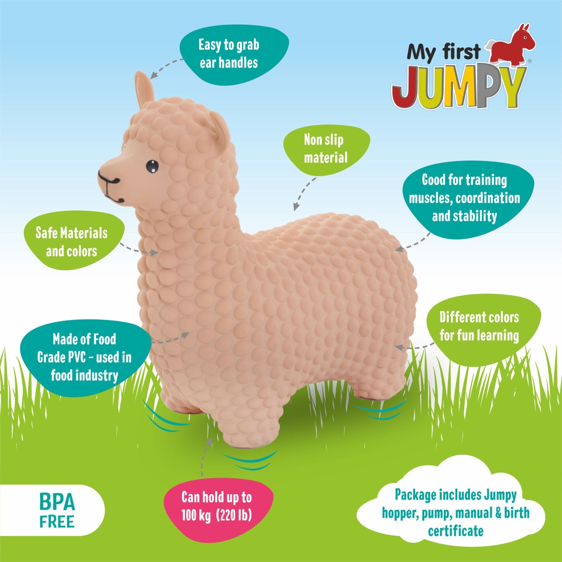 My First JUMPY – Beige Alpaca Hopper - Kindeco