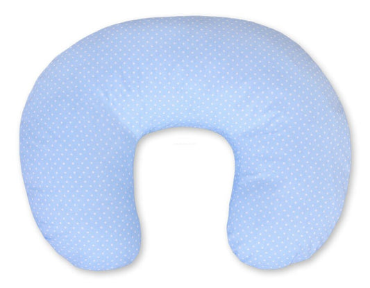 Nursing Croissant Pillow - Polka Dots on Blue - Kindeco