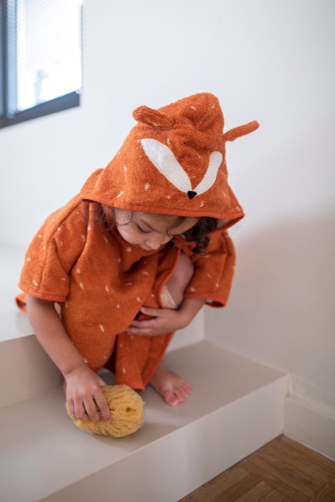 Organic Hooded Bath Poncho - Mr. Fox - Kindeco