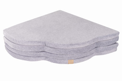 Play Mat for Kids - Cloud Shaped Light Grey Velvet - Kindeco