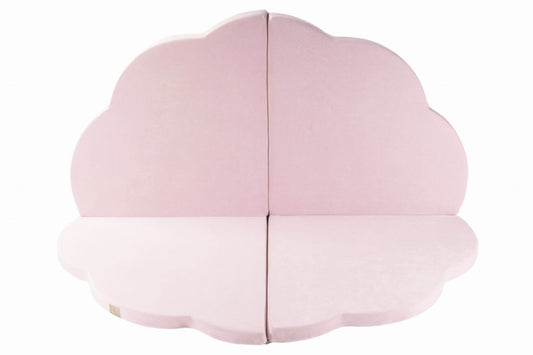 Play Mat for Kids - Cloud Shaped Pink Velvet - Kindeco