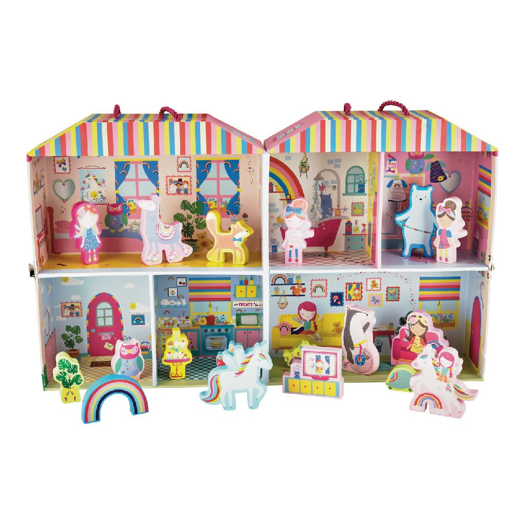 Playbox with Wooden Pieces - Rainbow Fairy - Kindeco