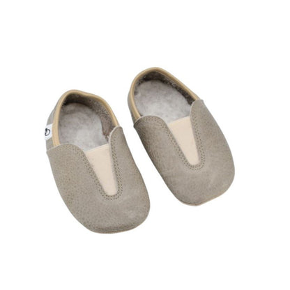 Punsa Kids Barefoot Slippers - Upcycled Leather, Grey - Kindeco