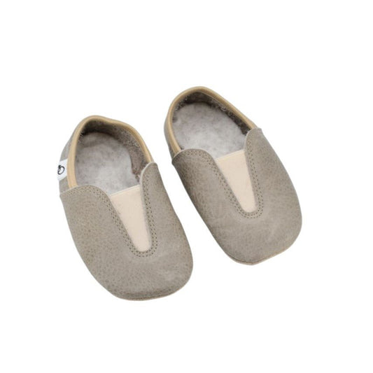 Punsa Kids Barefoot Slippers - Upcycled Leather, Grey - Kindeco