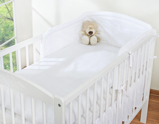 Baby Bedding Set 3-Piece – Hanging Hearts White