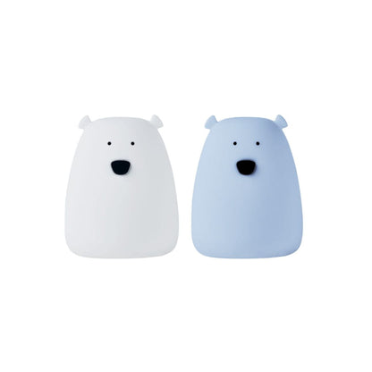 Set of 2 Mini Bear Lights - White and Arctic Blue - Kindeco