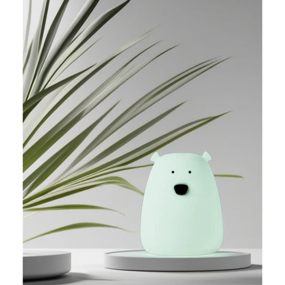 Set of 2 Mini Bear Lights - White and Arctic Green - Kindeco
