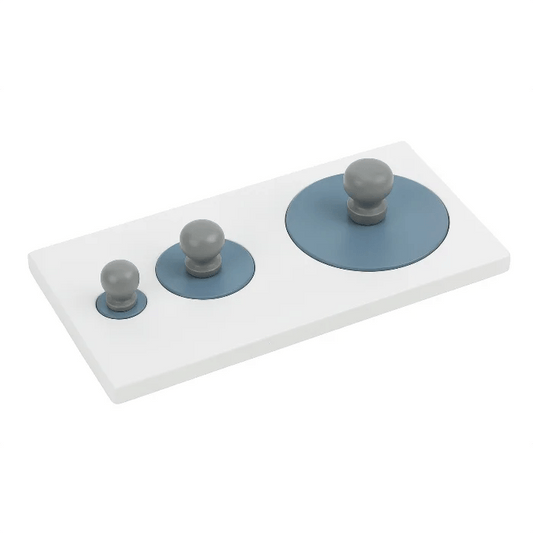 Solid Montessori Wood Shape Puzzle - Circles in Various Sizes - Kindeco