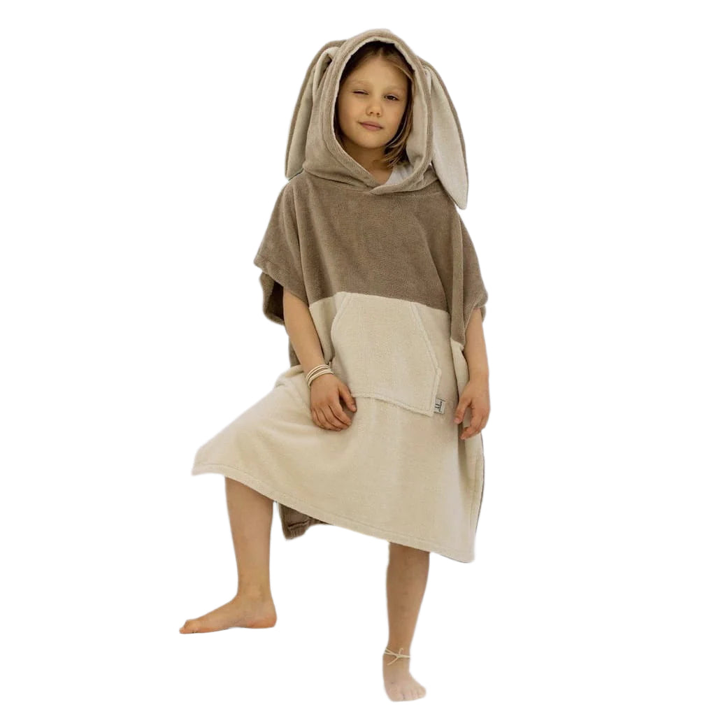 Surfbunny Kids Bath Poncho - Latte