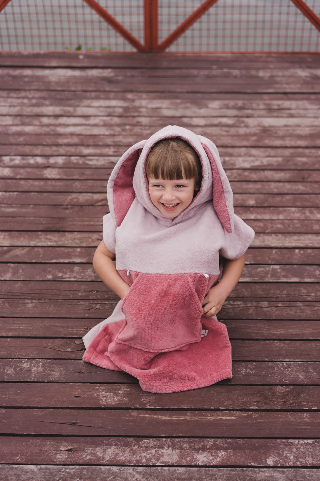 Surfbunny Kids Bath Poncho - Pink - Kindeco