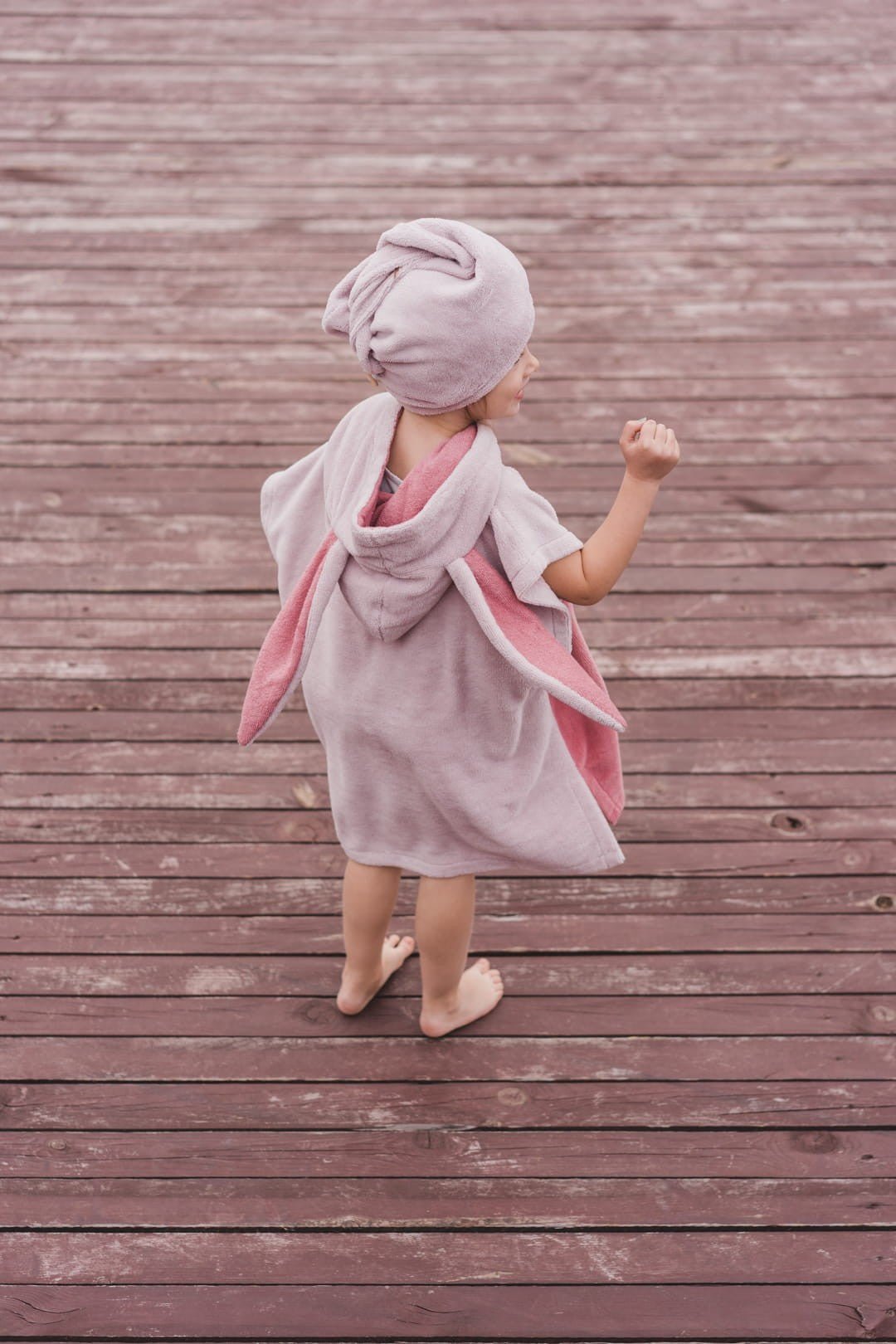Surfbunny Kids Bath Poncho - Pink - Kindeco