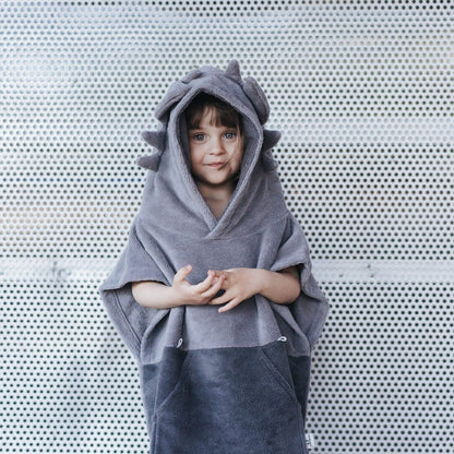 Surfdragon Kids Bath Poncho - Grey - Kindeco