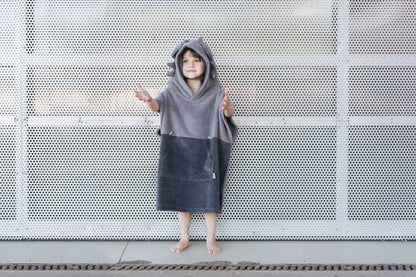 Surfdragon Kids Bath Poncho - Grey - Kindeco