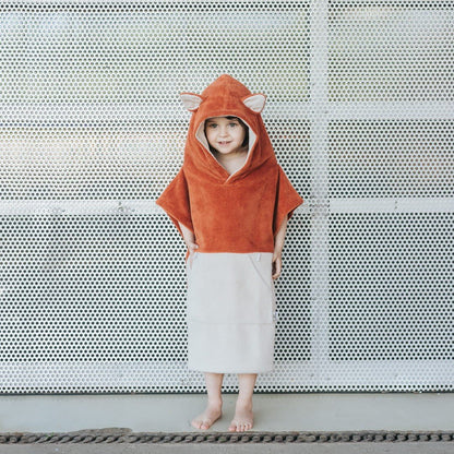 Surffoxy Kids Bath Poncho - Orange - Kindeco