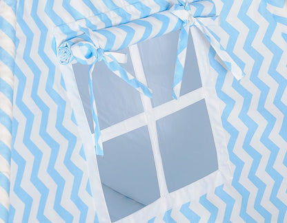 Teepee Tent for Kids – Chevron Blue - Kindeco