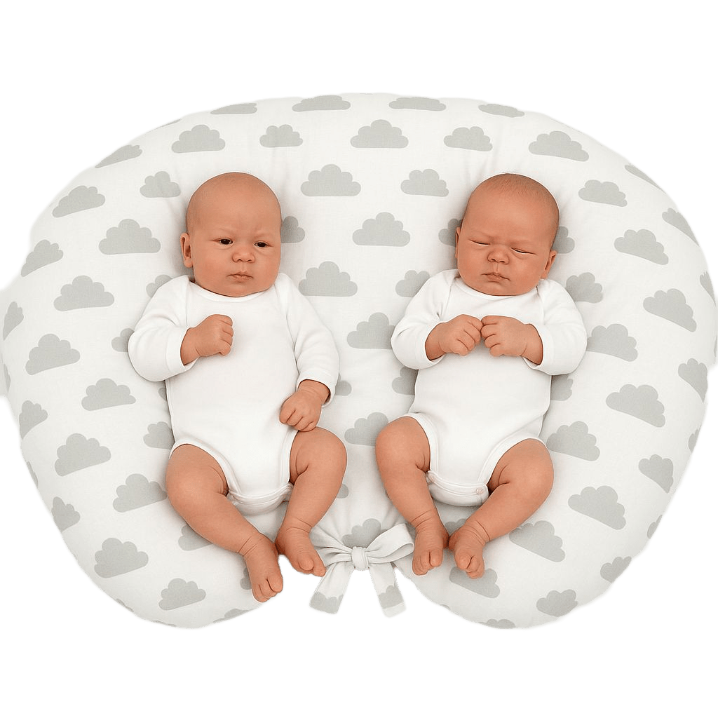 Twin Nursing Pillow - Gray Clouds - Kindeco