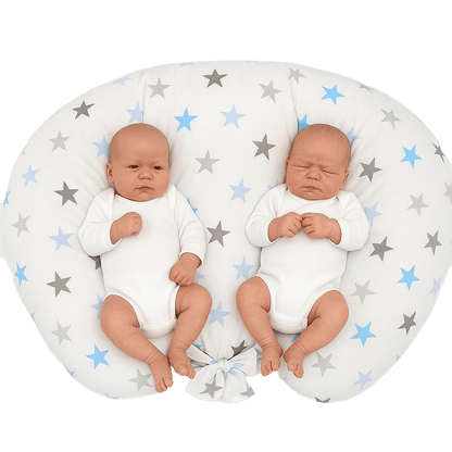 Twin Nursing Pillow - Grey - Blue Stars - Kindeco