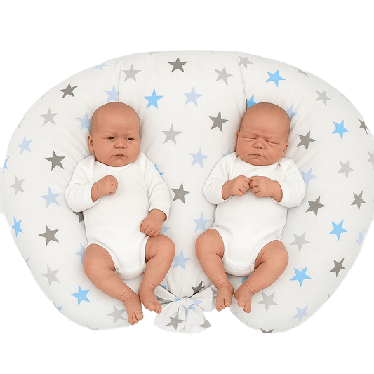 Twin Nursing Pillow - Grey - Blue Stars - Kindeco
