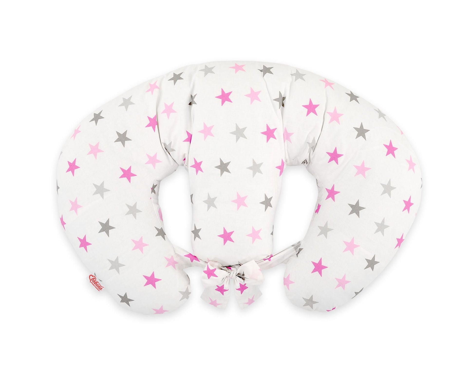 Twin Nursing Pillow - Grey - Pink Stars - Kindeco