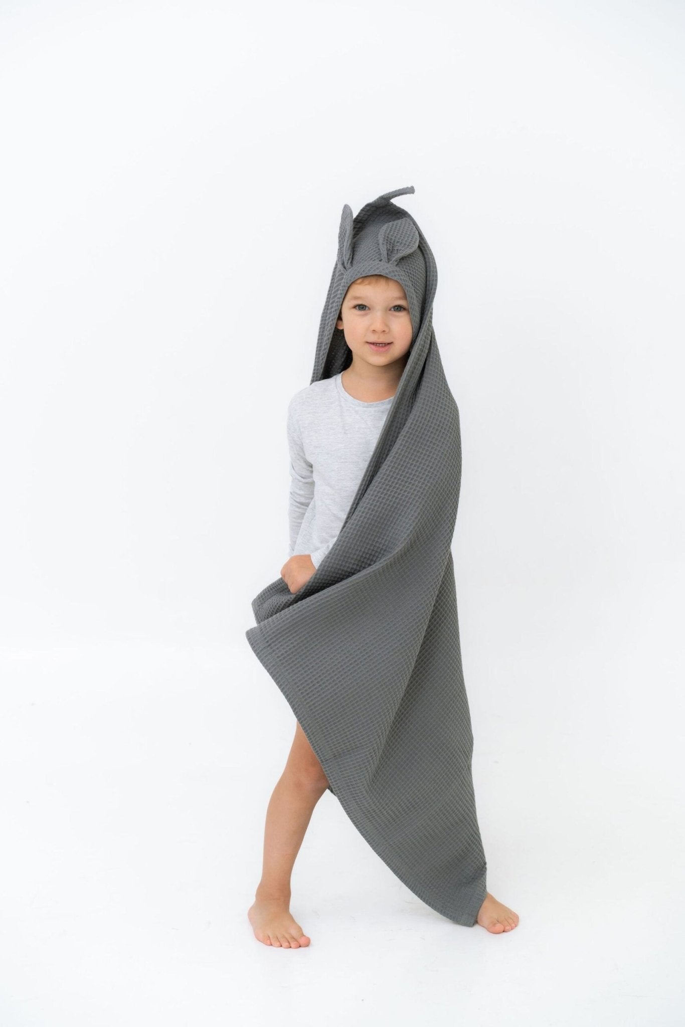 Waffle Fabric Towel with Bunny Ears - Kindeco
