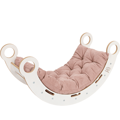 White Wooden Dream Rocker with Pillow and Slide - Large - Kindeco