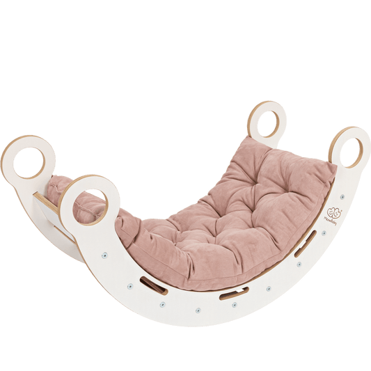 White Wooden Dream Rocker with Pillow and Slide - Large - Kindeco