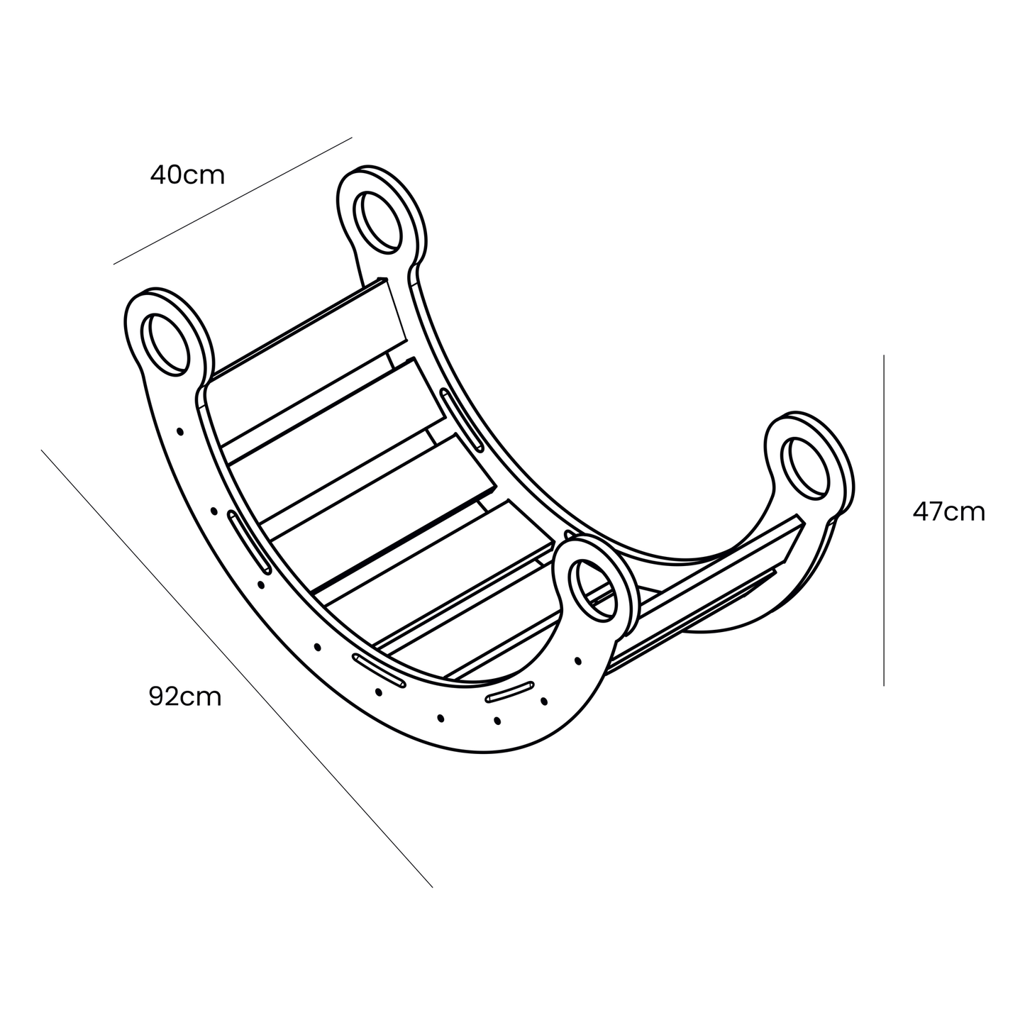 White Wooden Dream Rocker with Pillow and Slide - Medium - Kindeco