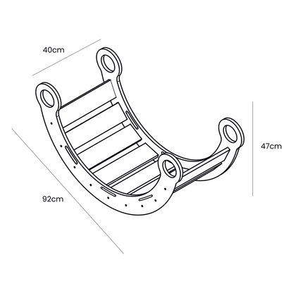 White Wooden Dream Rocker with Pillow and Slide - Medium - Kindeco