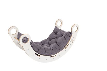 White Wooden Dream Rocker with Pillow and Slide - Medium - Kindeco