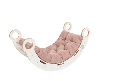 White Wooden Dream Rocker with Pillow and Slide - Medium - Kindeco