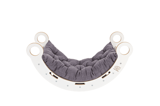 White Wooden Dream Rocker with Pillow and Slide - Small - Kindeco