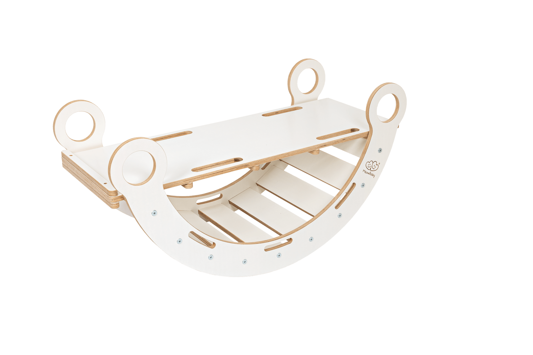 White Wooden Dream Rocker with Pillow and Slide - Small - Kindeco