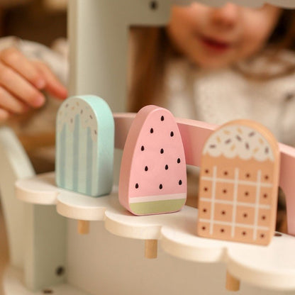 Wooden 3 - in - 1 Ice Cream Shop & Market Cart - Kindeco