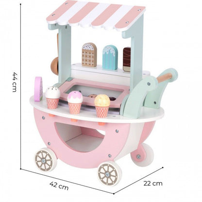 Wooden 3 - in - 1 Ice Cream Shop & Market Cart - Kindeco