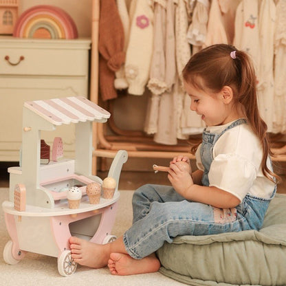 Wooden 3 - in - 1 Ice Cream Shop & Market Cart - Kindeco