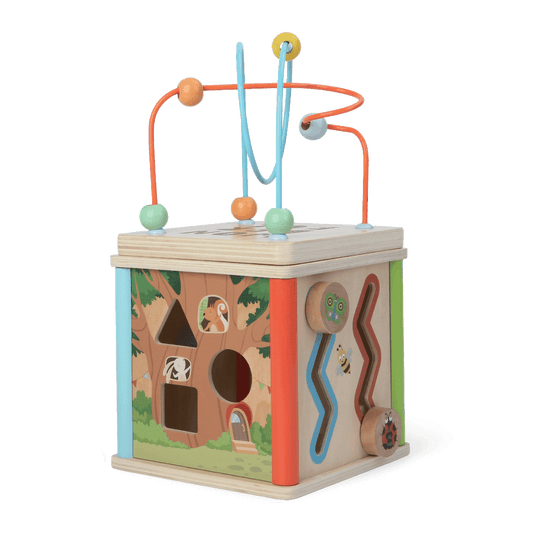 Wooden Activity Cube 15cm - Kindeco