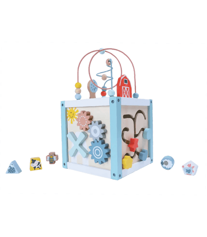 Wooden Activity Cube 20cm - Kindeco