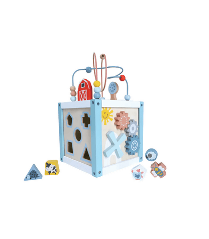 Wooden Activity Cube 20cm - Kindeco