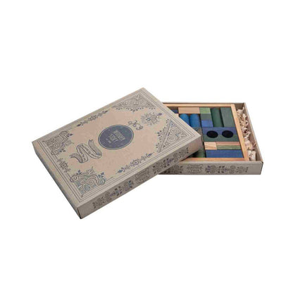 Wooden Blocks in a Box – Cold Colors, 30 Pieces - Kindeco