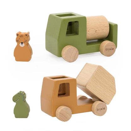 Wooden Construction Cars with Animals - Kindeco