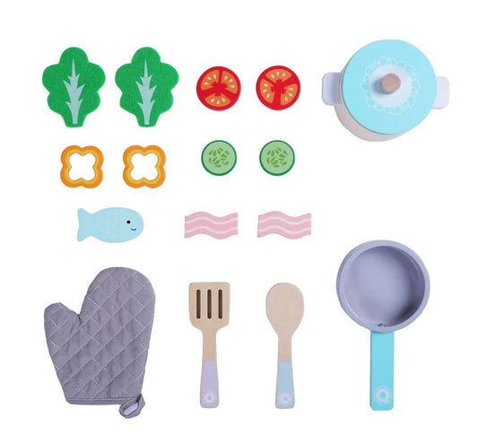 Wooden Cooking Set - 16pcs - Kindeco