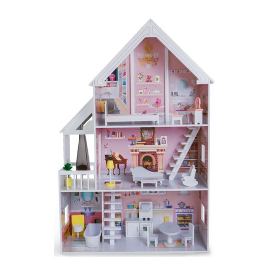 Wooden Dollhouse Liselle with LED Lights - Kindeco