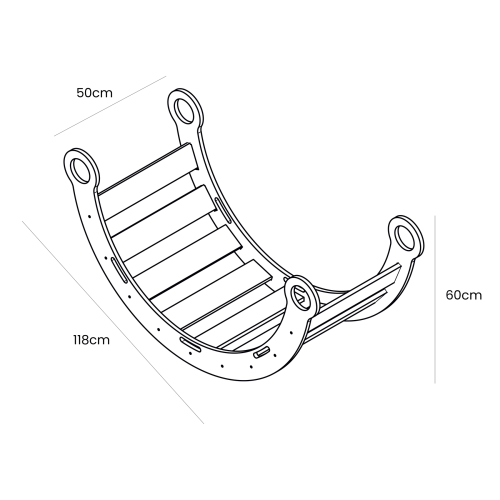 Wooden Dream Rocker with Pillow, Slide and Ladder - Large - Kindeco