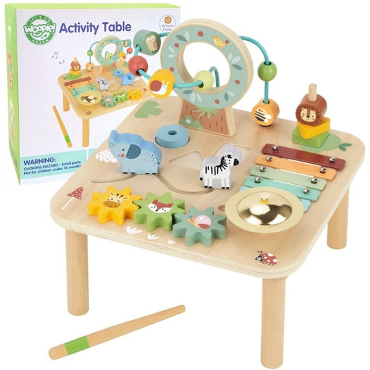 Wooden Educational 5 - in - 1 Activity Table - Kindeco