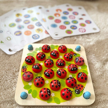 Wooden Educational Memory Puzzle - Ladybugs - Kindeco